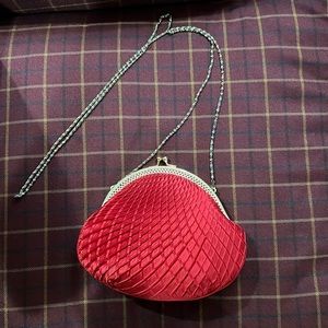 VINTAGE CLAIRES RED EVENING BAG